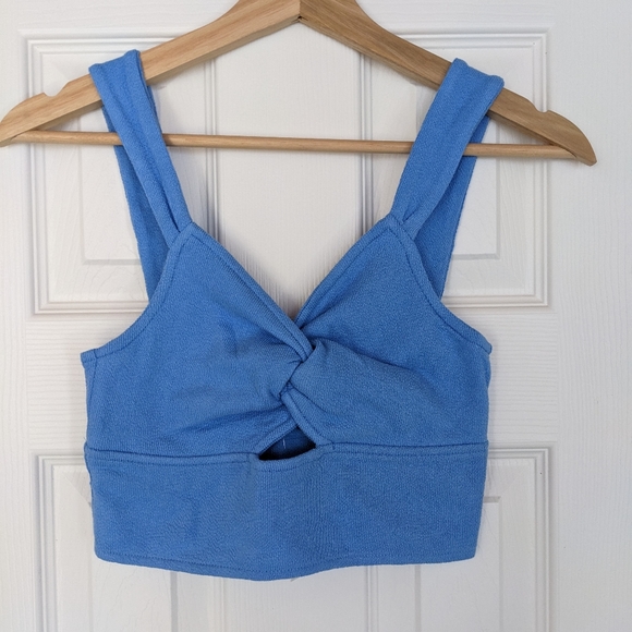 New Madewell Cutout Knot-Front Crop Tank Top - Picture 2 of 6
